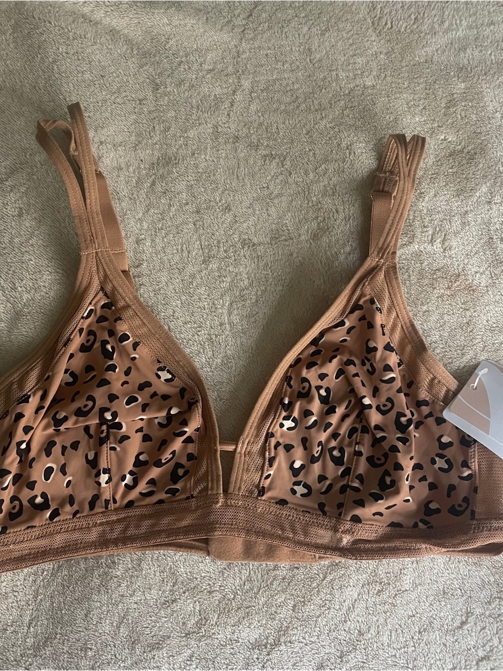 Target Nude Leopard Print Wireless Bralette - M